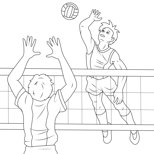 Jogadores de voleibol | Desenhos para colorir online para crianças