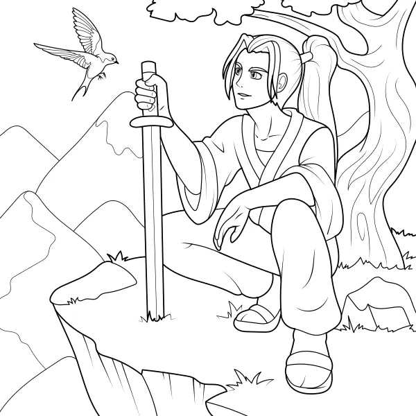 Homem com uma espada | Desenhos para colorir online para crianças