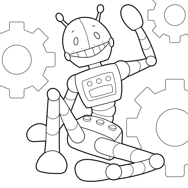 O robô que acena | Desenhos para colorir online para crianças