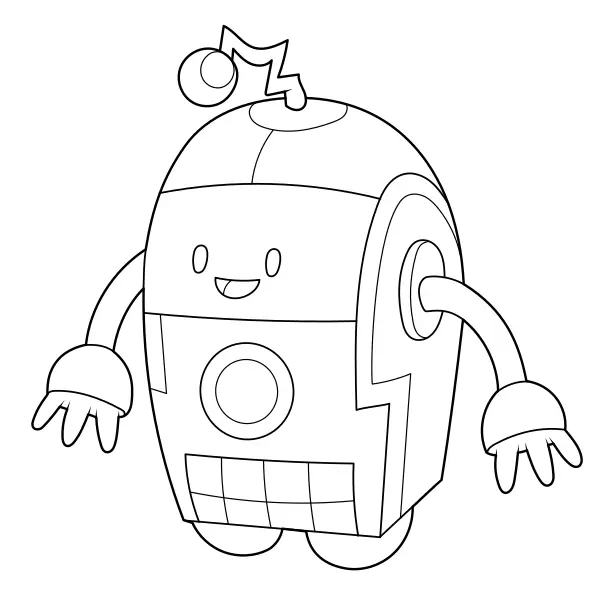 Robô arredondado | Desenhos para colorir online para crianças