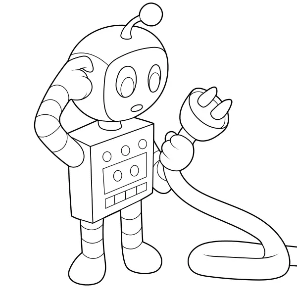 Robô com ficha | Desenhos para colorir online para crianças