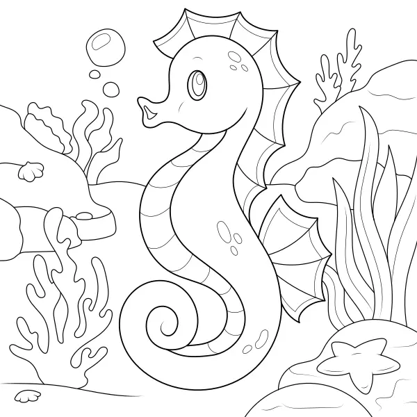 Cavalo-marinho | Desenhos para colorir online para crianças