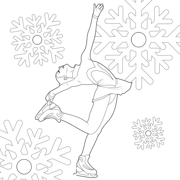 Patinadora artística | Desenhos para colorir online para crianças