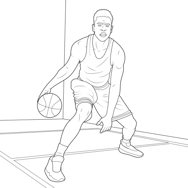 Jogador de basquetebol | Desenhos para colorir online para crianças