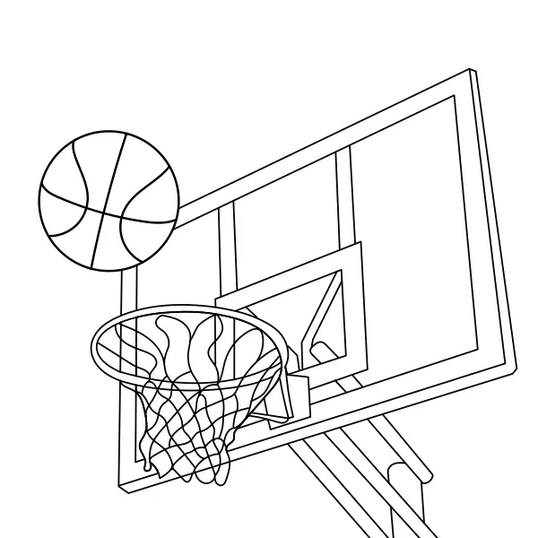 Cesto de basquetebol | Desenhos para colorir online para crianças