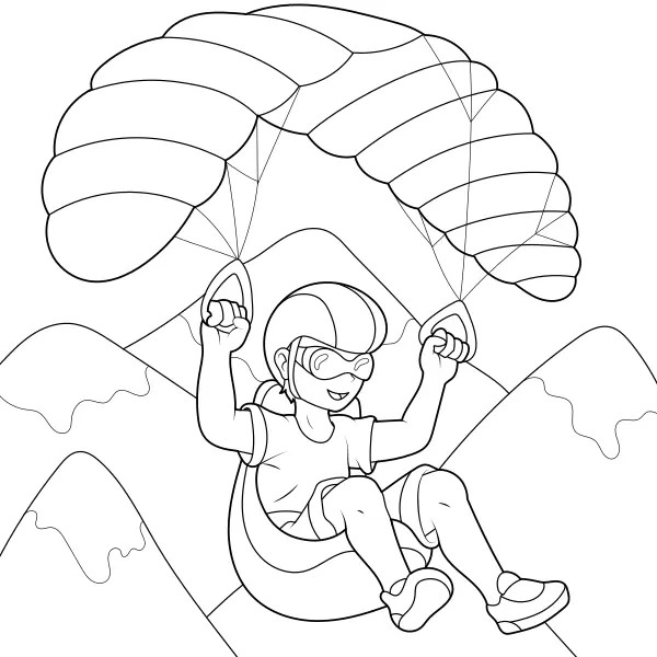 Parapentista | Desenhos para colorir online para crianças