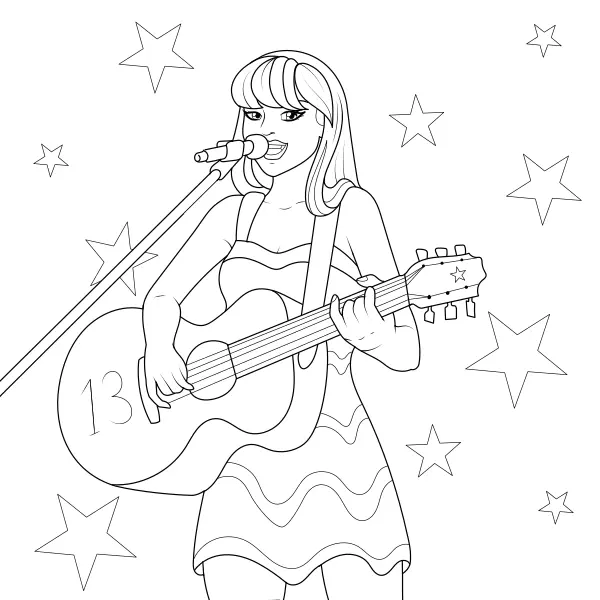 Taylor Swift | Desenhos para colorir online para crianças