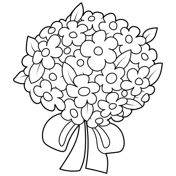 Buquê de noiva | Desenhos para colorir online para crianças