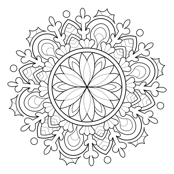 Mandala – flor de inverno | Desenhos para colorir online para crianças