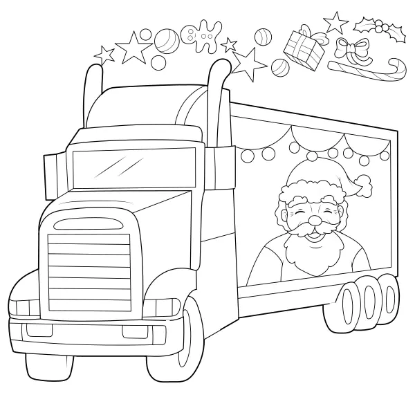 Camião de Natal | Desenhos para colorir online para crianças