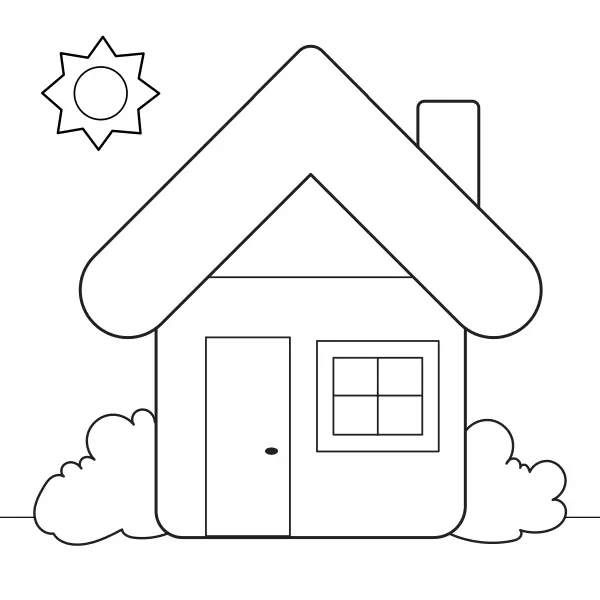 Uma casa simples | Desenhos para colorir online para crianças