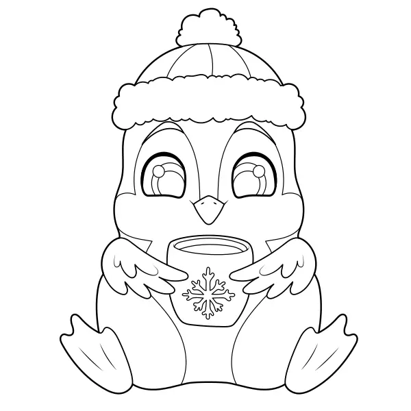 Pássaro com um copo | Desenhos para colorir online para crianças