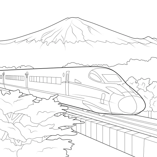 Comboio rápido – Shinkansen | Desenhos para colorir online para crianças