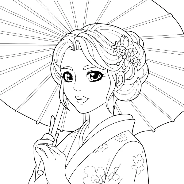 Geisha | Desenhos para colorir online para crianças