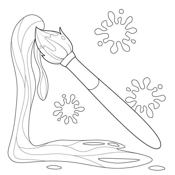 Pincel com tinta | Desenhos para colorir online para crianças