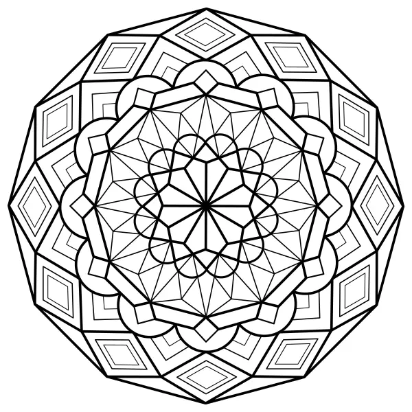 Mandala – geométrica | Desenhos para colorir online para crianças