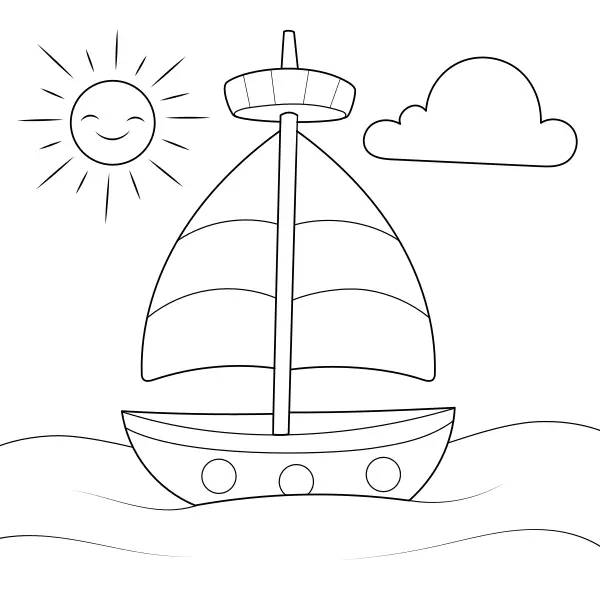 Um barco simples | Desenhos para colorir online para crianças