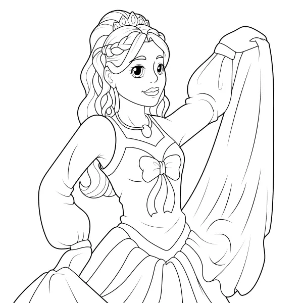 A princesa dança | Desenhos para colorir online para crianças