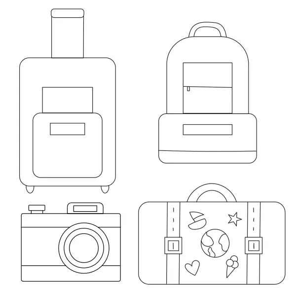 Bagagem de viagem | Desenhos para colorir online para crianças