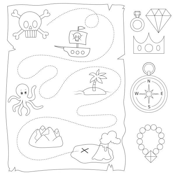Mapa do tesouro | Desenhos para colorir online para crianças