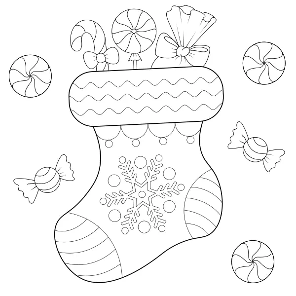 Meia de Natal | Desenhos para colorir online para crianças