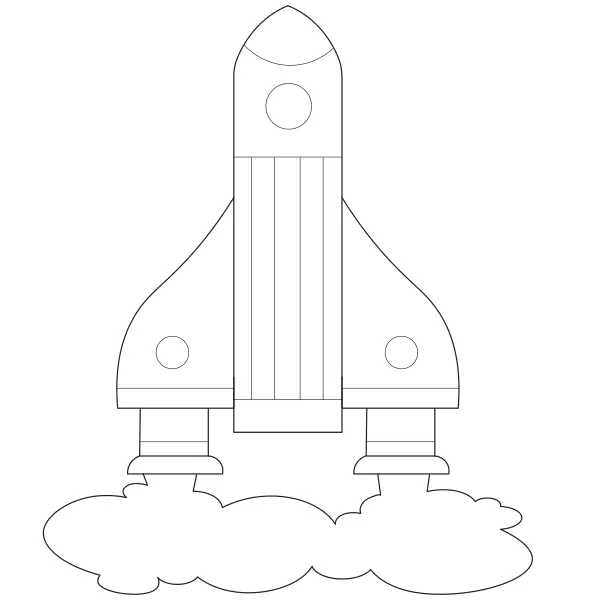 Lançamento do foguetão | Desenhos para colorir online para crianças