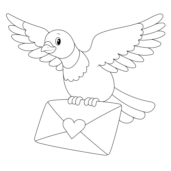 Pombo com carta | Desenhos para colorir online para crianças