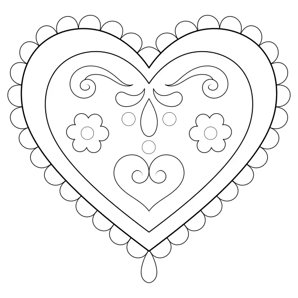 Coração decorado | Desenhos para colorir online para crianças