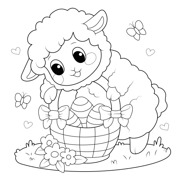 Cordeirinho da Páscoa | Desenhos para colorir online para crianças