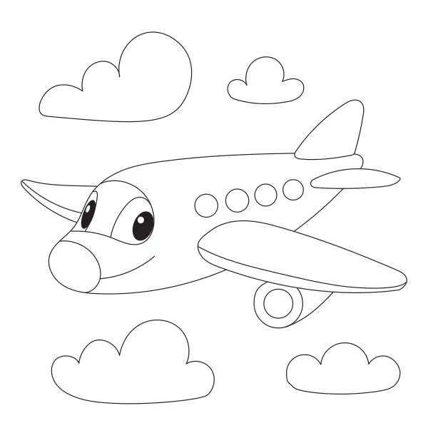 Avião no céu | Desenhos para colorir online para crianças