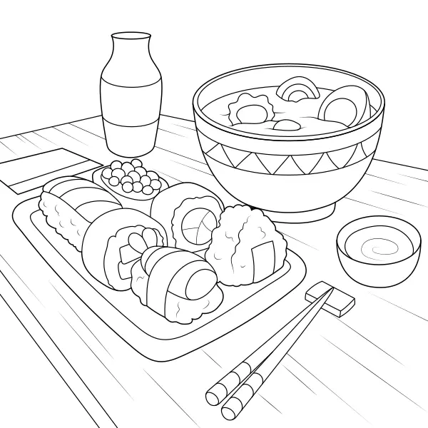 Sushi | Desenhos para colorir online para crianças