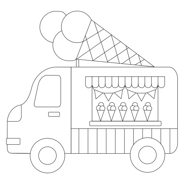 Caminhão de gelados | Desenhos para colorir online para crianças