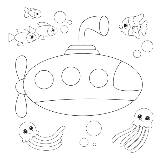 Submarino | Desenhos para colorir online para crianças