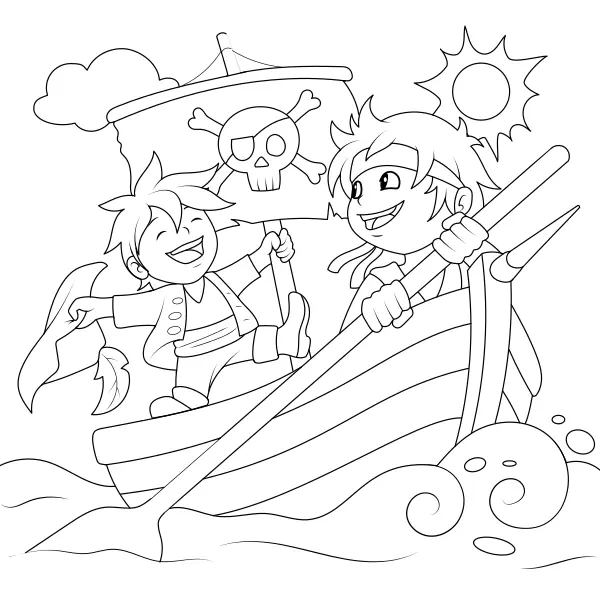 Piratas no mar | Desenhos para colorir online para crianças