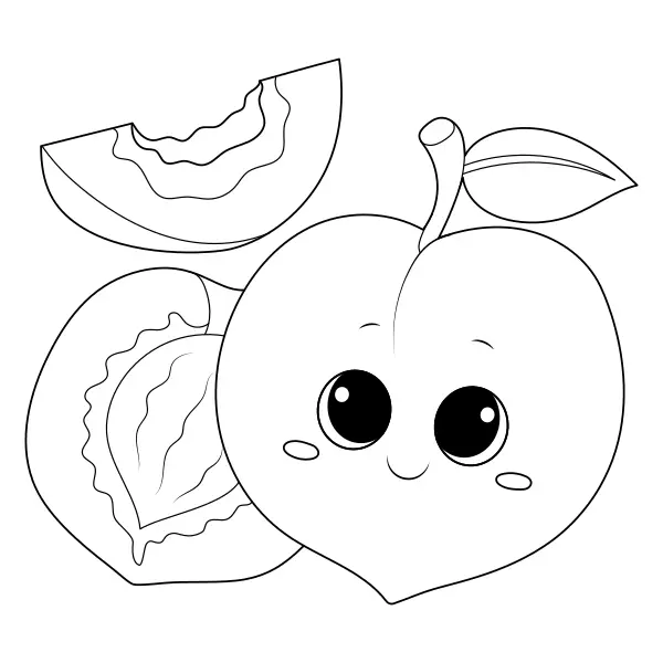 Pêssego | Desenhos para colorir online para crianças