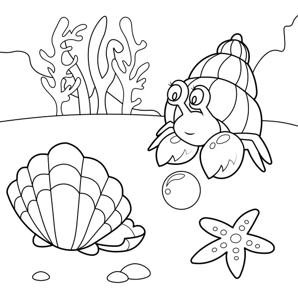 O caranguejo e a pérola | Desenhos para colorir online para crianças