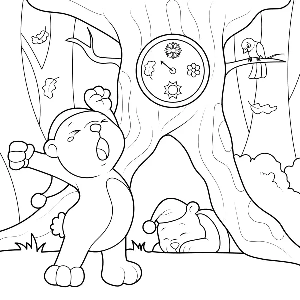 Urso sonolento | Desenhos para colorir online para crianças