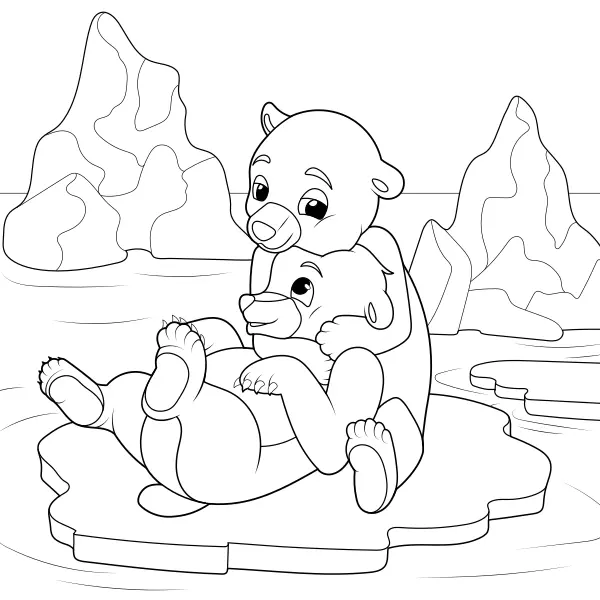 Abraço de urso | Desenhos para colorir online para crianças