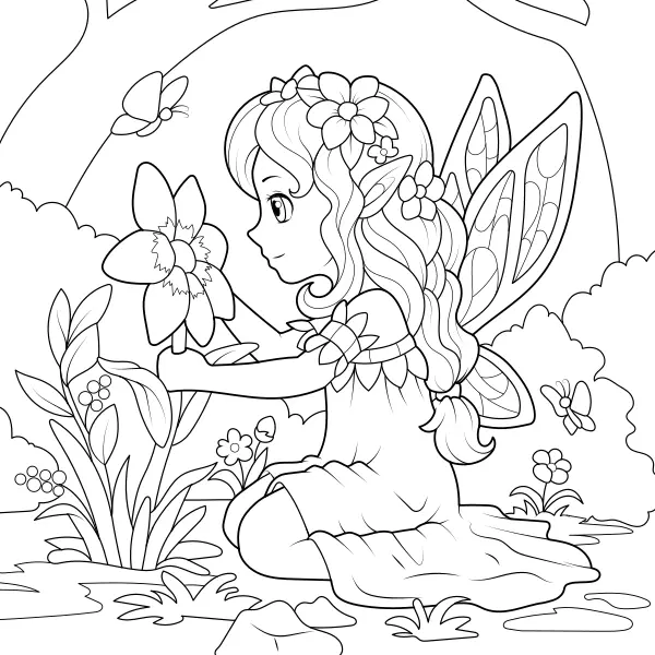 A fada na floresta | Desenhos para colorir online para crianças