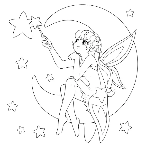 A Fada das Estrelas | Desenhos para colorir online para crianças