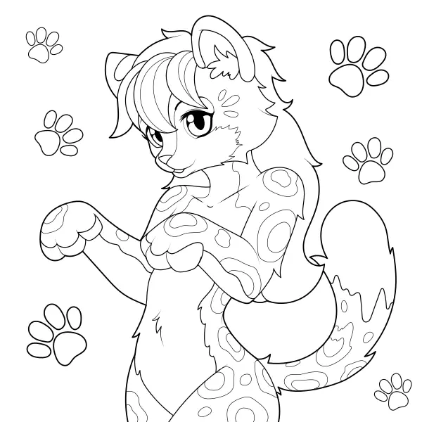 A rapariga com padrão de leopardo | Desenhos para colorir online para crianças