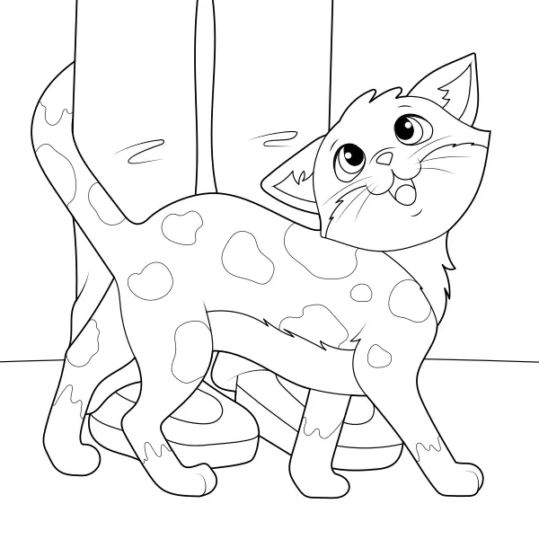 Gato carinhoso | Desenhos para colorir online para crianças