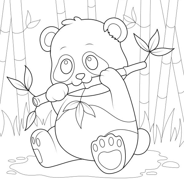 O panda come bambu | Desenhos para colorir online para crianças